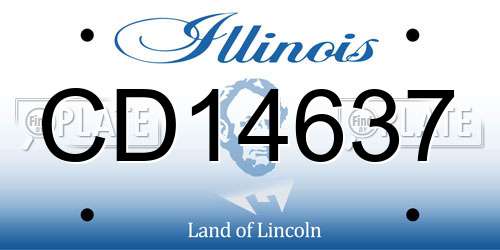 CD14637 Illinois License Plate