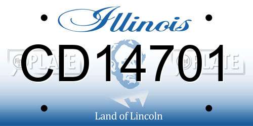 CD14701 Illinois License Plate