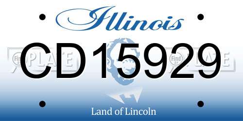 CD15929 Illinois License Plate