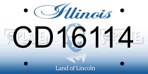 CD16114 Illinois License Plate