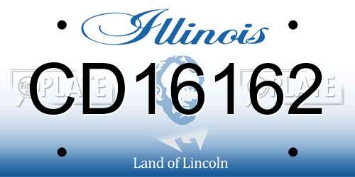 CD16162 Illinois License Plate