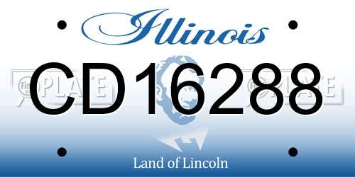 CD16288 Illinois License Plate