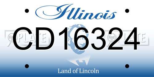 CD16324 Illinois License Plate
