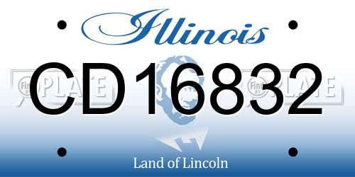 CD16832 Illinois License Plate