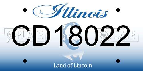 CD18022 Illinois License Plate