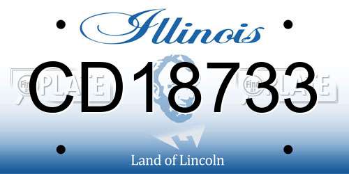 CD18733 Illinois License Plate