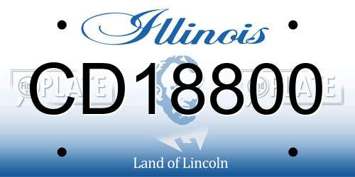 CD18800 Illinois License Plate