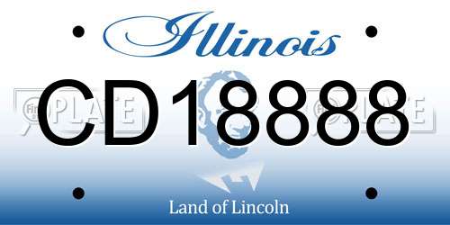 CD18888 Illinois License Plate