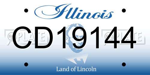 CD19144 Illinois License Plate