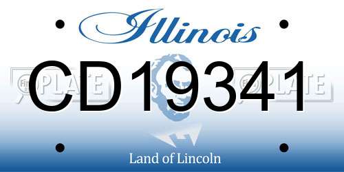 CD19341 Illinois License Plate