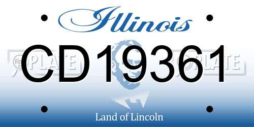 CD19361 Illinois License Plate