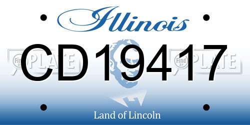 CD19417 Illinois License Plate