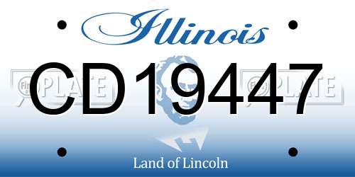 CD19447 Illinois License Plate