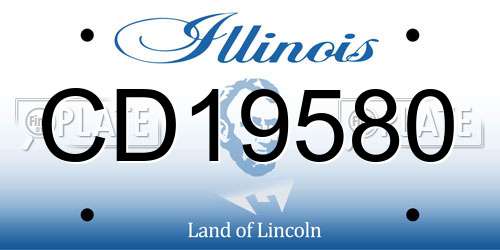 CD19580 Illinois License Plate
