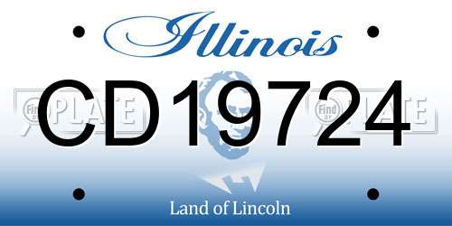 CD19724 Illinois License Plate