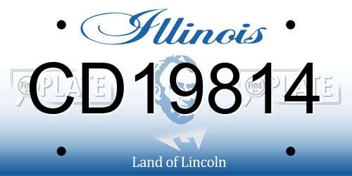 CD19814 Illinois License Plate