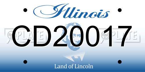 CD20017 Illinois License Plate