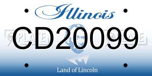CD20099 Illinois License Plate