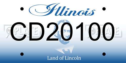 CD20100 Illinois License Plate