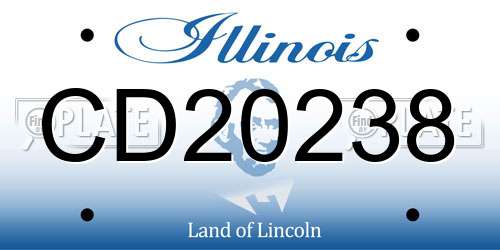 CD20238 Illinois License Plate