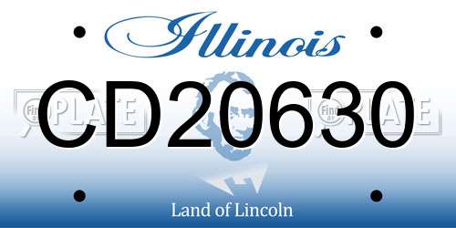 CD20630 Illinois License Plate
