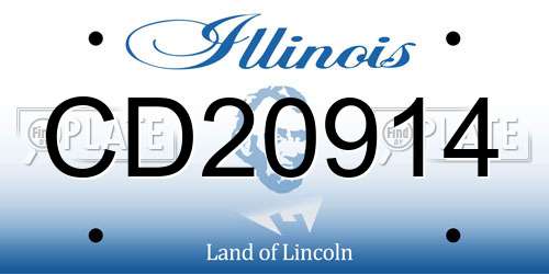 CD20914 Illinois License Plate