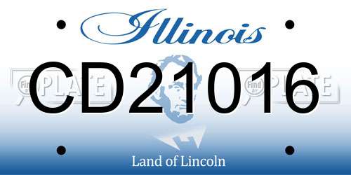 CD21016 Illinois License Plate