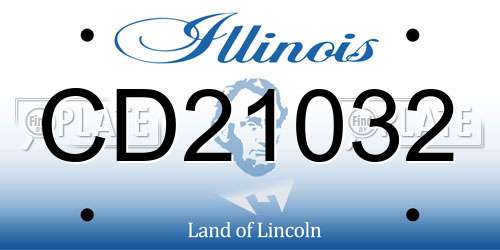 CD21032 Illinois License Plate
