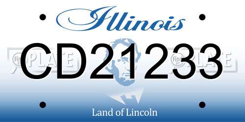 CD21233 Illinois License Plate