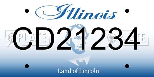 CD21234 Illinois License Plate