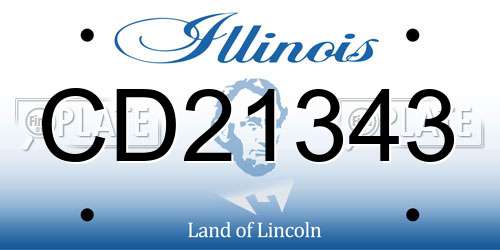CD21343 Illinois License Plate