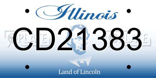 CD21383 Illinois License Plate