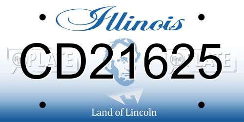 CD21625 Illinois License Plate