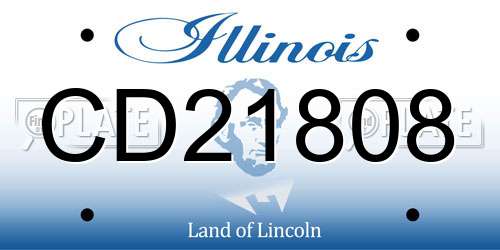 CD21808 Illinois License Plate