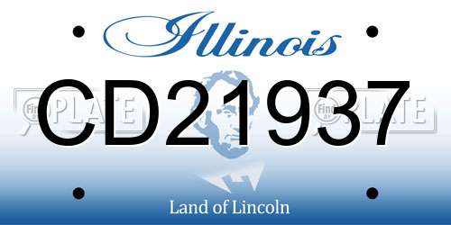 CD21937 Illinois License Plate