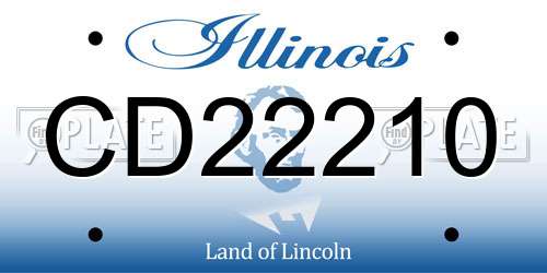 CD22210 Illinois License Plate
