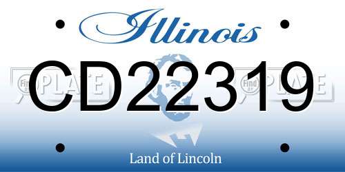 CD22319 Illinois License Plate