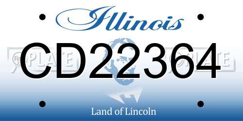 CD22364 Illinois License Plate
