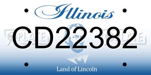 CD22382 Illinois License Plate