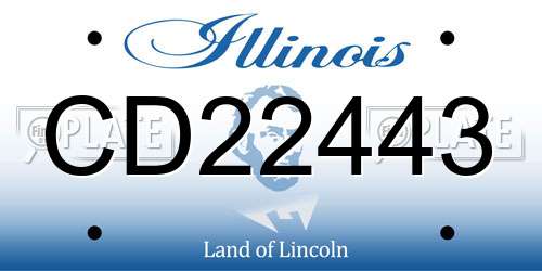CD22443 Illinois License Plate