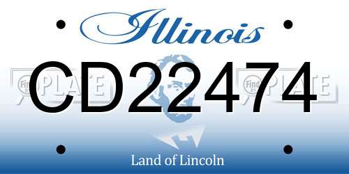 CD22474 Illinois License Plate