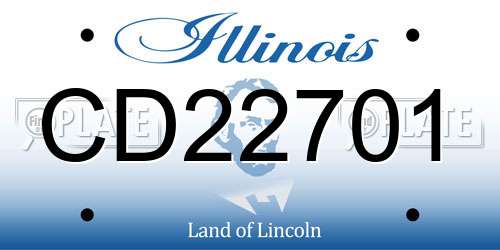 CD22701 Illinois License Plate
