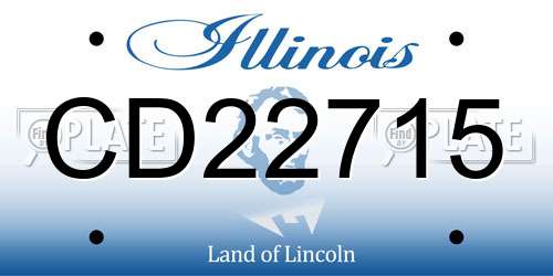 CD22715 Illinois License Plate