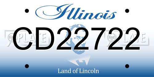 CD22722 Illinois License Plate