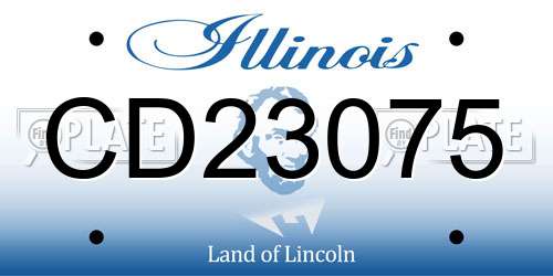 CD23075 Illinois License Plate