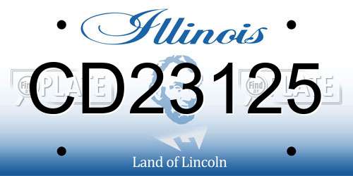 CD23125 Illinois License Plate