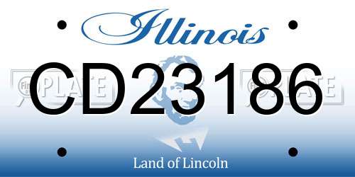 CD23186 Illinois License Plate