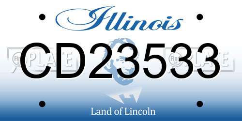CD23533 Illinois License Plate