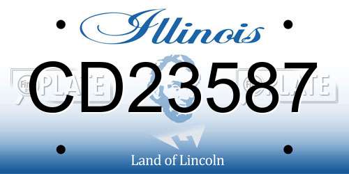 CD23587 Illinois License Plate
