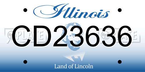 CD23636 Illinois License Plate